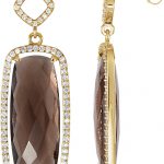 Sterling Silver Natural Smoky Quartz & 3/4 CTW Natural Diamond Earrings - 85487