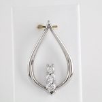 14K White 1/2 CTW Diamond Natural Three-Stone Freeform Pendant - 85975