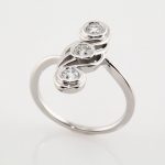 14K White 1/2 CTW Natural Diamond Three-Stone Ring - 122214