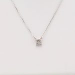 Platinum 1/8 CTW Natural Diamond Halo-Style 16-18" Necklace - 86698