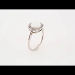 14K White Natural White Opal & .08 CTW Natural Diamond Ring - 71805