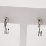 Platinum 1/4 CTW Natural Diamond Criss-Cross J-Hoop Earrings - 86333