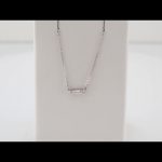 14K White 1/10 CTW Natural Diamond Bar 16-18" Necklace - 86729