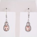 14K White Natural Pink Morganite & 1/6 CTW Natural Diamond Earrings - 651434