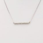 Platinum 1/10 CTW Natural Diamond Milgrain Bar 16-18" Necklace - 86705