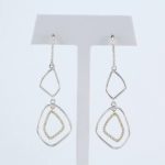 Sterling Silver & 14K Yellow 3/8 CTW Natural Diamond Open Silhouette Earrings - 85440