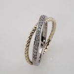 14K Yellow/White 1/5 CTW Natural Diamond Criss-Cross Rope Ring - 122753