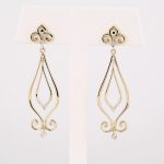 14K Yellow 1/6 CTW Natural Diamond Fleur-de-Lis Earrings - 85620