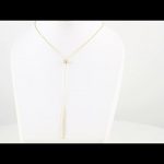 14K Yellow 1/4 CTW Natural Diamond Bar Y 15-17" Necklace - 653464