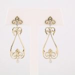 14K Yellow 1/6 CTW Natural Diamond Fleur-De-Lis Earrings - 85630