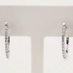 14K White 1/3 CTW Natural Diamond Hoop Earrings - 61494