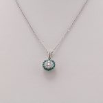 14K White Natural Emerald & 1/3 CTW Natural Diamond 16-18" Necklace - 652015