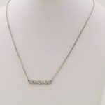 Platinum 1/5 CTW Natural Diamond Bezel-Set Bar 16-18" Necklace - 86706