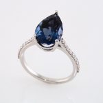 14K White Natural London Blue Topaz & 1/4 CTW Natural Diamond Ring - 71720