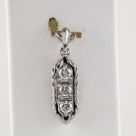 14K White 1/2 CTW Natural Diamond Three-Stone Pendant - 85983