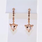 14K Rose Natural Pink Morganite Vintage-Inspired Earrings - 69608