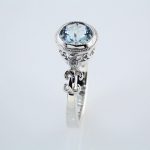 14K White Natural Aquamarine & .02 CTW Natural Diamond Ring - 66280