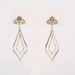 14K Yellow 1/10 CTW Natural Diamond Fleur-de-Lis Earrings - 85628