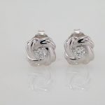 Platinum 1/5 CTW Natural Diamond Knot Earrings - 86656