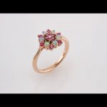 14K Rose Natural Pink Tourmaline & Natural Ethiopian Opal Ring - 72078