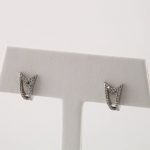 Platinum 1/6 CTW Natural Diamond Geometric J-Hoop Earrings - 86479