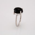 Platinum Natural Black Onyx Ring - 71695