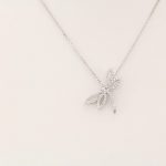 14K White 1/4 CTW Natural Diamond Dragonfly 16" Necklace - 67126