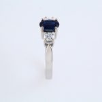 14K White Natural Blue Sapphire & 3/8 CTW Natural Diamond Ring - 60885