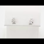 14K White 1/4 CTW Natural Diamond Geometric Cluster Earrings - 86895