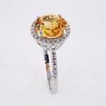 14K White Natural Citrine & 1/6 CTW Natural Diamond Ring - 651449