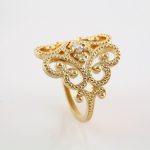 14K Yellow Granulated Design Ring Size 7 - 121947