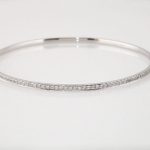 14K White 1 1/2 CTW Natural Diamond 7" Bangle Bracelet - 651751