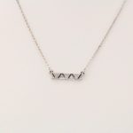 Platinum .05 CTW Natural Diamond Geometric Bar 16-18" Necklace - 86714