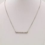 Platinum .07 CTW Natural Diamond Milgrain Bar 16-18" Necklace - 86704