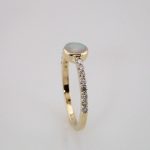 14K Yellow Natural Opal & 1/4 CTW Natural Diamond Ring - 71823