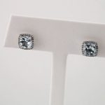 14K White Natural Aquamarine & 1/8 CTW Natural Diamond Earrings - 652047