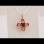 14K Rose Natural Pink Tourmaline & .06 CTW Natural Diamond Pendant - 86374