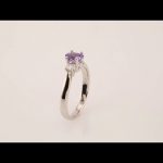 14K White Natural Tanzanite & 1/6 CTW Natural Diamond Ring - 61193