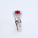 14K White Natural Ruby & 3/4 CTW Natural Diamond Cluster Ring - 121540