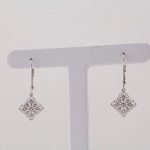 14K White 1/10 CTW Natural Diamond Granulated Filigree Earrings - 652610