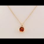 14K Yellow Checkerboard Natural Citrine & .04 CTW Natural Diamond 18" Necklace - 66966