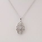 14K White 1/10 CTW Natural Diamond Filigree 16-18" Necklace - 652380