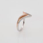 14K White/Rose 1/6 CTW Natural Diamond V Ring - 652559