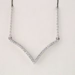 14K White 1/6 CTW Natural Diamond V 18" Necklace - 651756