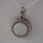 Platinum Natural White Opal Pendant - 86283