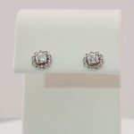 14K White 5/8 CTW Natural Diamond Halo-Style Earrings - 86663