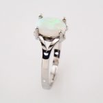 14K White Opal Ring - 7653