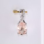 14K White Natural Morganite & .03 CTW Natural Diamond Pendant - 651502