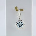 14K White Natural Aquamarine & .01 CTW Natural Diamond Pendant - 67552