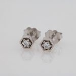 Platinum 1/8 CTW Natural Diamond Hexagon Stud Earrings - 86665